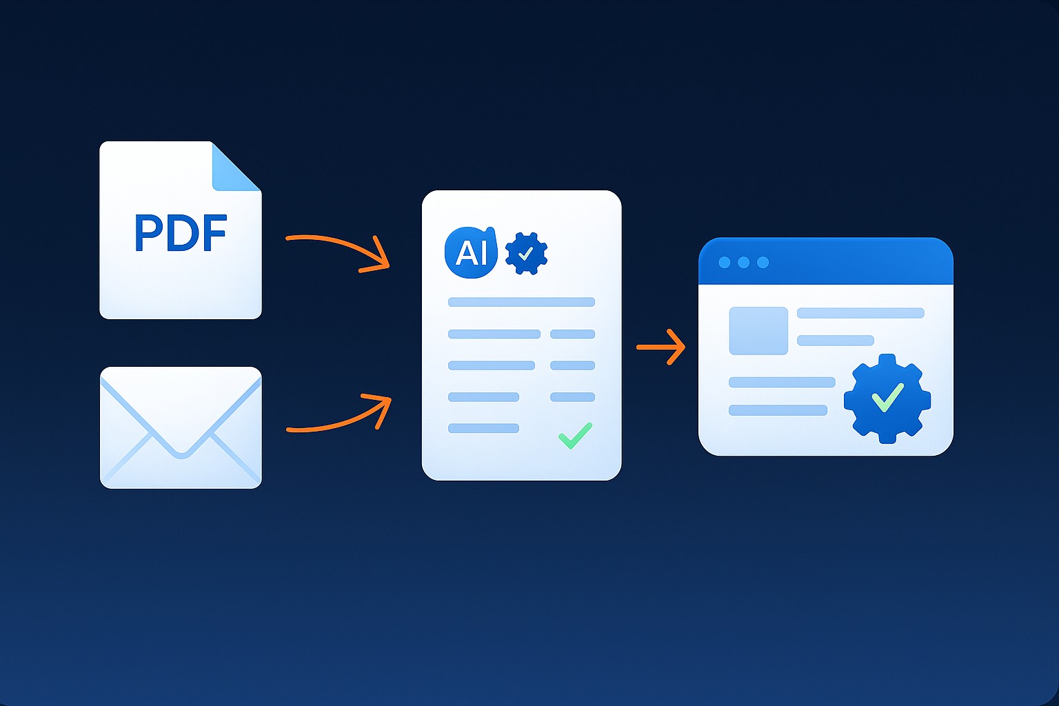 Automated document workflow with AI data extraction from PDFs and forms syncing to CRM and business systems by IT managed services provider